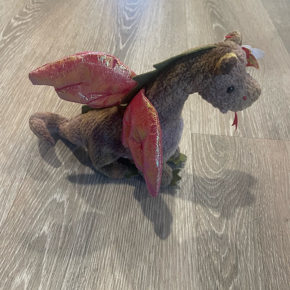 𝅺TY Beanie Baby Scorch the Dragon, Purple Tye Dye good Condition Beanie Babies